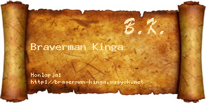 Braverman Kinga névjegykártya